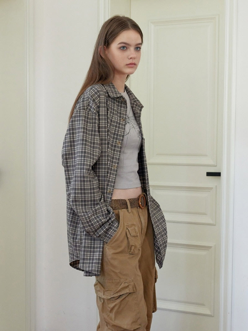 Vintage Plaid Oversized Shirt