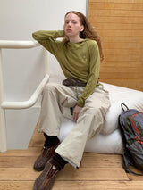 Olive green Long Sleeve Top