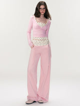 Layered Waist Wide Pants