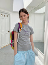 Ribbon Print Slim Tee