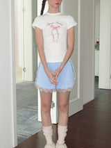 Ribbon Print Slim Tee