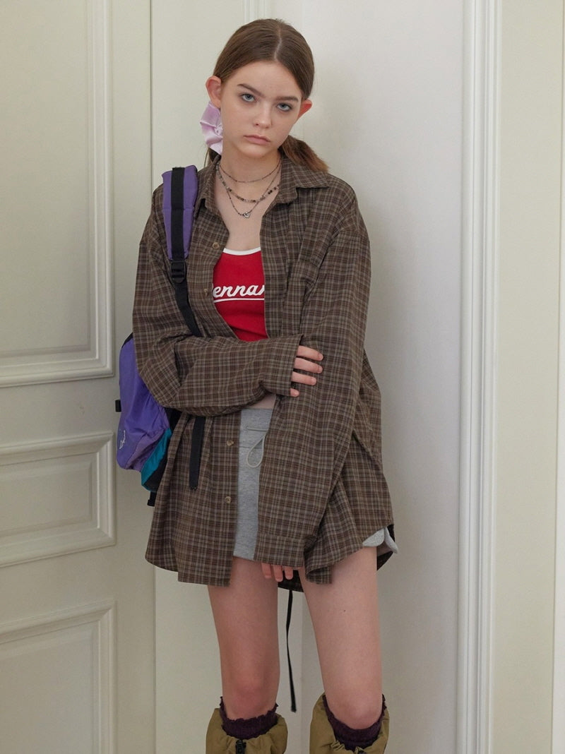 Vintage Plaid Oversized Shirt