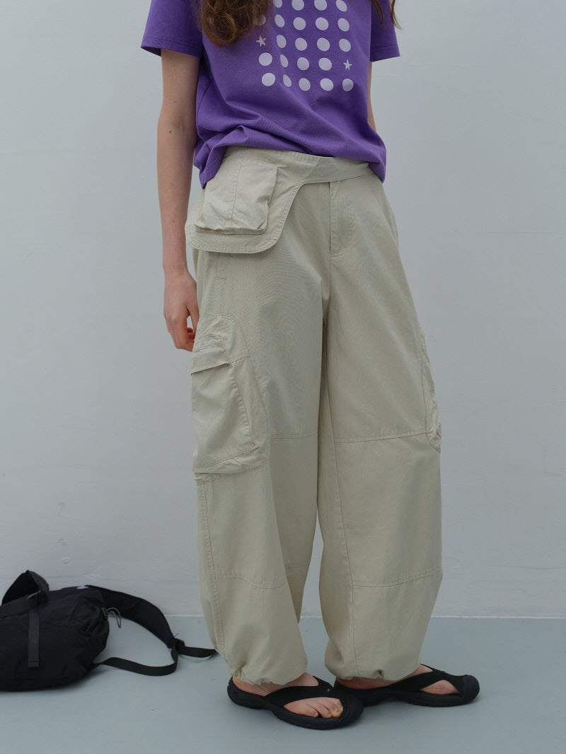 Khaki Utility Balloon Pants