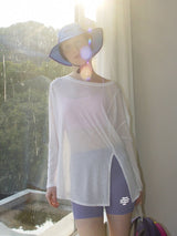 White Sheer Long Sleeve Tee