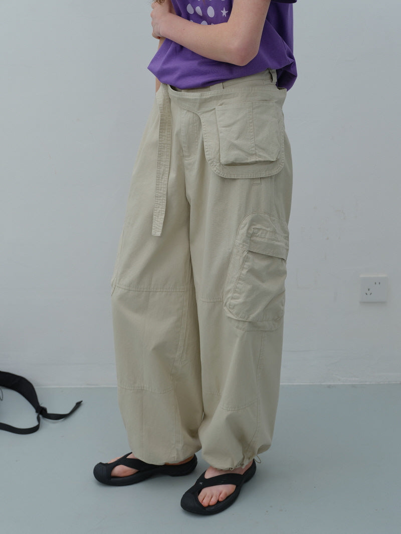 Khaki Utility Balloon Pants