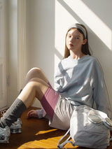 Sky Blue Cotton Long Sleeve Tee