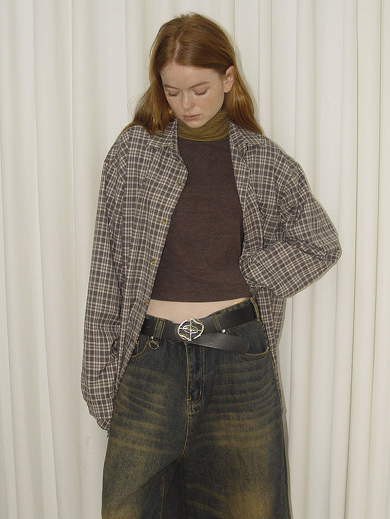 Vintage Plaid Oversized Shirt