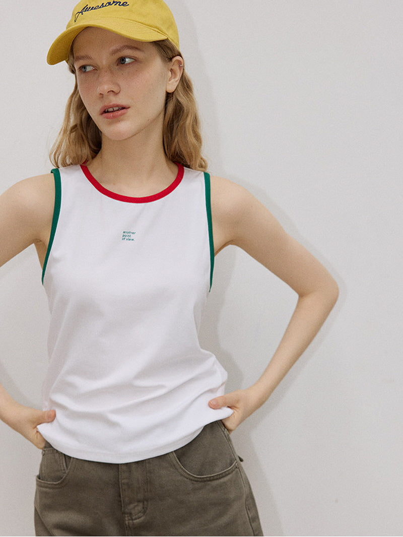 Contrast Trim Tank Top