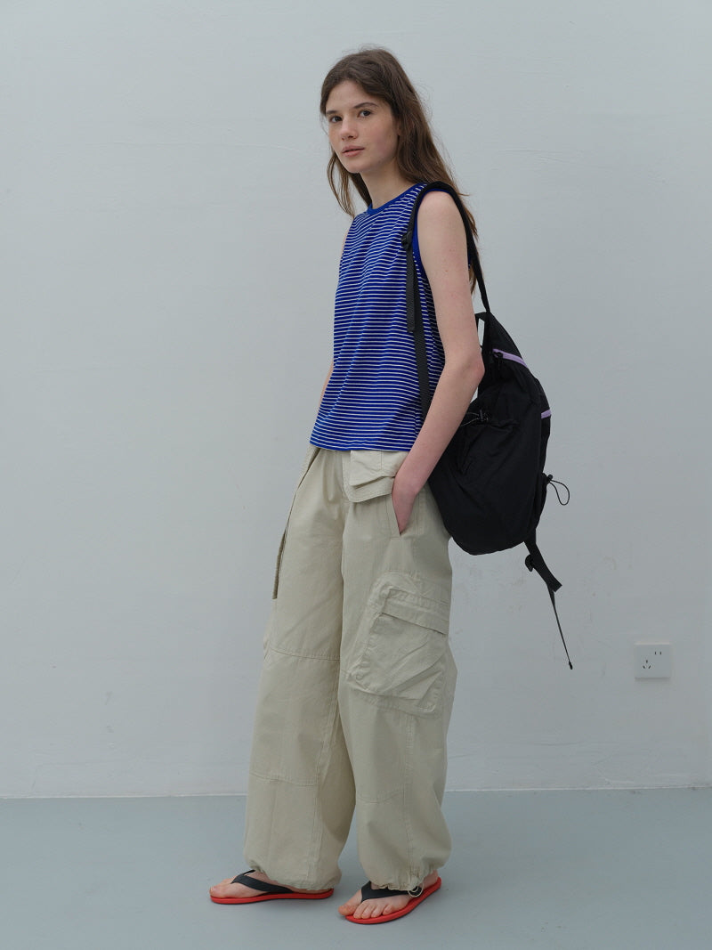 Khaki Utility Balloon Pants