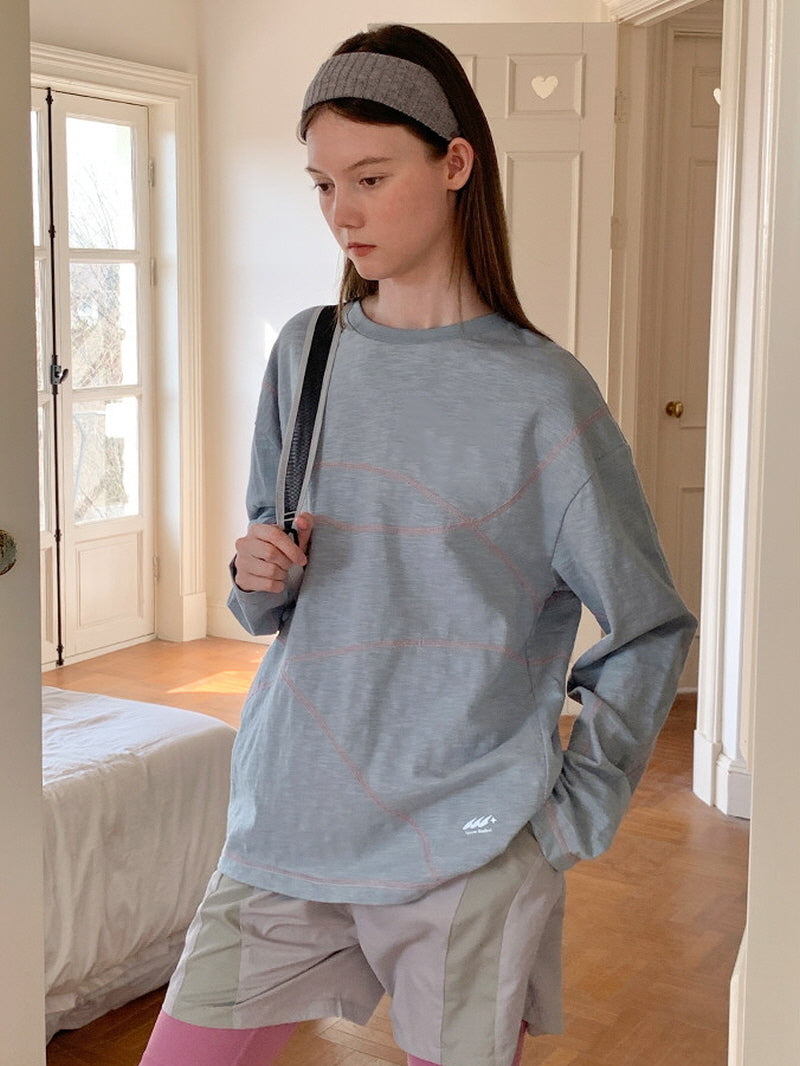 Sky Blue Cotton Long Sleeve Tee