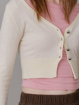 Soft V-Neck Cropped Knit Cardigan