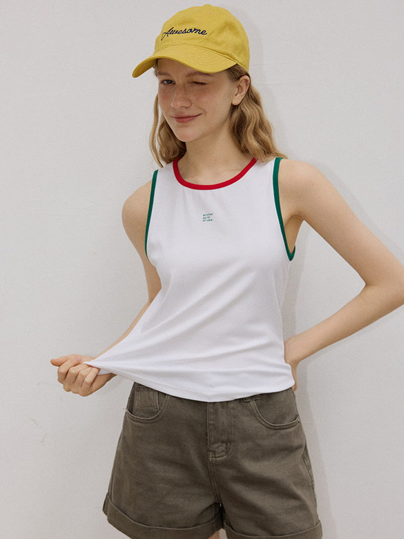 Contrast Trim Tank Top