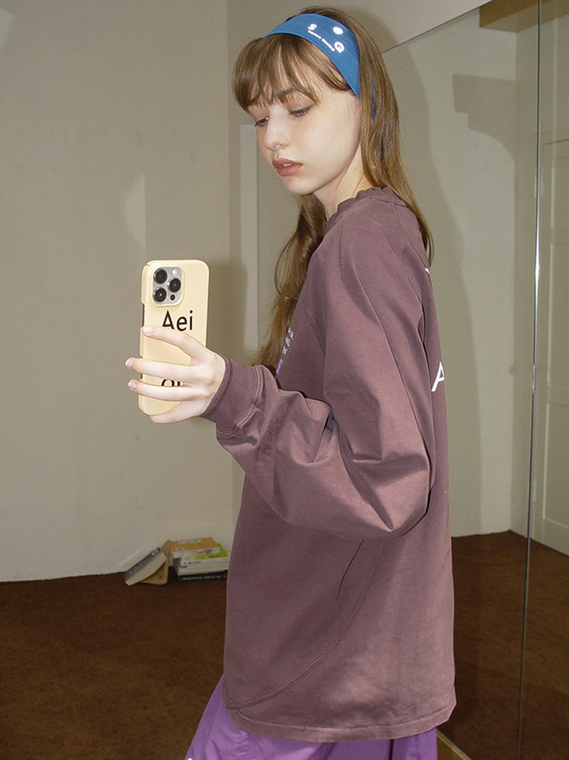 Printed Crew Neck Long Sleeve Tee