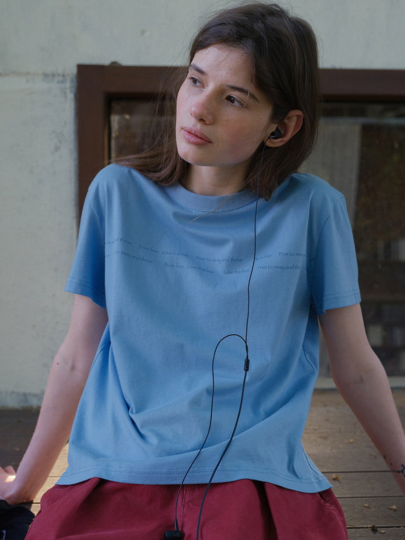 Sky Blue Letter Tee