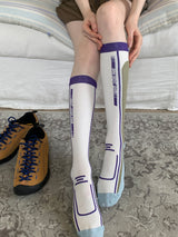 Colorblock Line Knee Socks