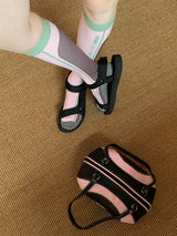 Colorblock Line Knee Socks