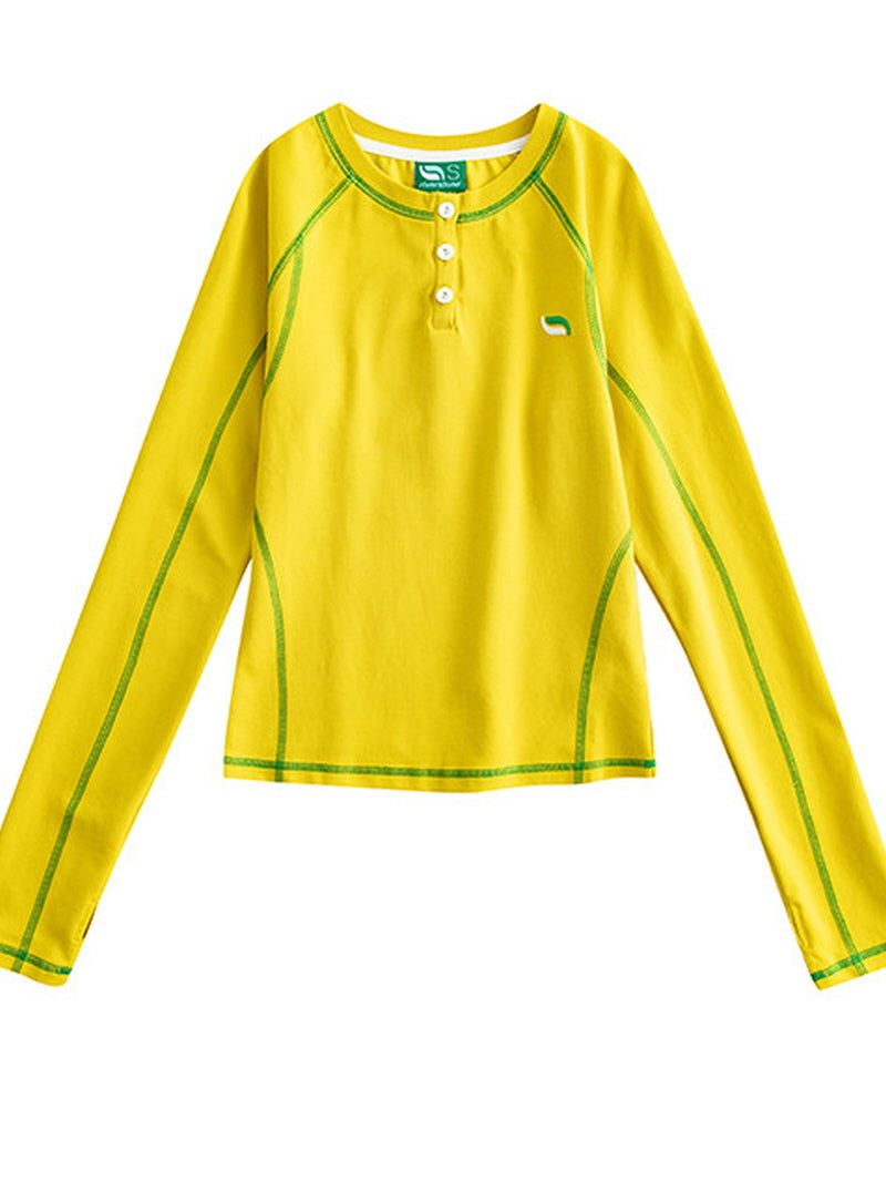 Womens Stitch Detail Long Sleeve Tee