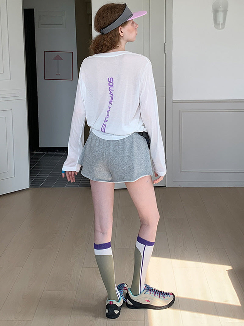 Colorblock Line Knee Socks