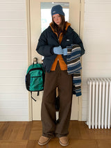 Brown Straight Cotton Pants