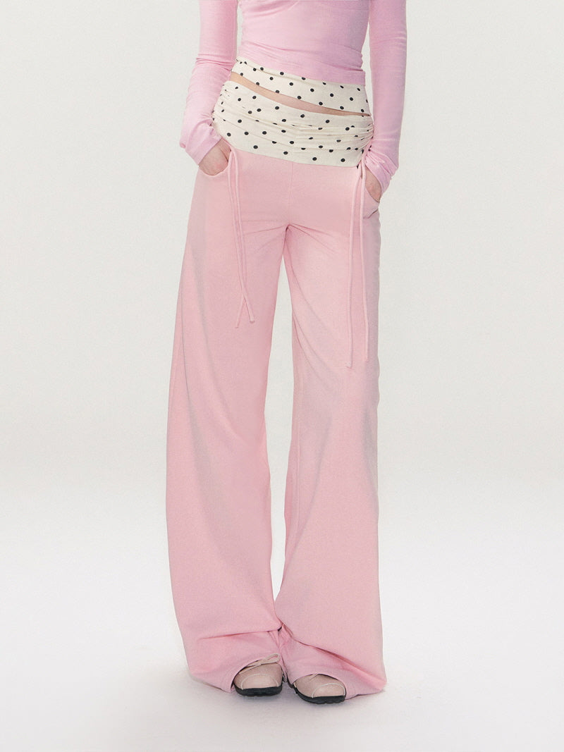 Layered Waist Wide Pants